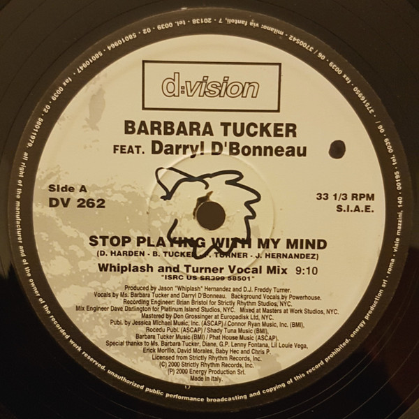 Barbara Tucker - Stop Playing With My Mind | D:vision Records (DV 262) - 2 Barbara Tucker - Stop Playing With My Mind | D:vision Records (DV 262) - 2