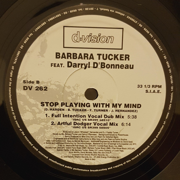 Barbara Tucker - Stop Playing With My Mind | D:vision Records (DV 262)