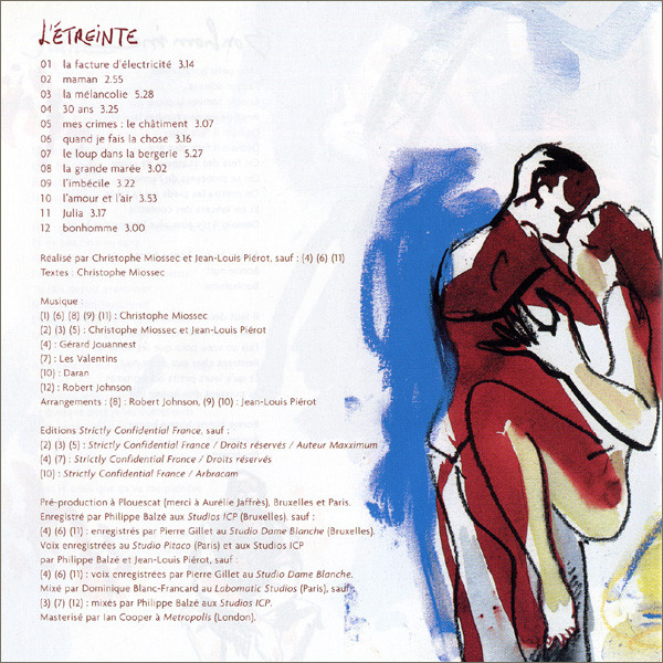 Miossec - L'Étreinte | [PIAS] Recordings (PIASB 211 CDX) - 24