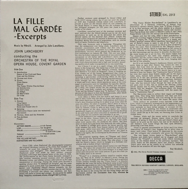 Herold - Lanchbery - La Fille Mal Gardée (Excerpts) | Decca (SXL 2313) - 2
