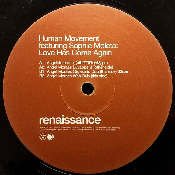 Human Movement Featuring Sophie Moleta - Love Has Come Again | Renaissance (RENR005) - 4