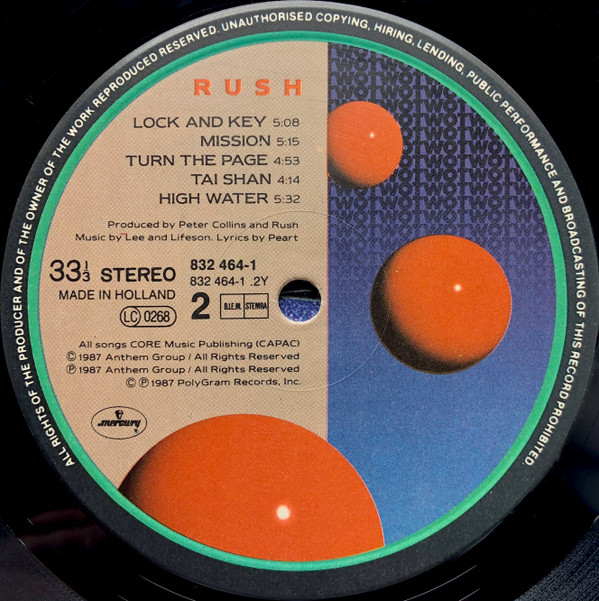 Rush - Hold Your Fire | Mercury (832 464-1) - 4 Rush - Hold Your Fire | Mercury (832 464-1) - 4