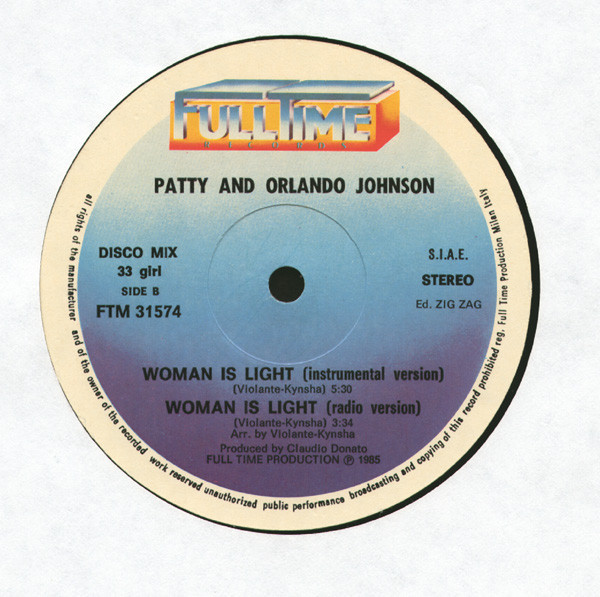 Patty & Orlando Johnson - Woman Is Light | Full Time Records (FTM 31574) - 4 Patty & Orlando Johnson - Woman Is Light | Full Time Records (FTM 31574) - 4