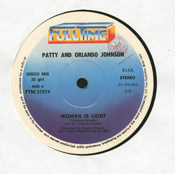 Patty & Orlando Johnson - Woman Is Light | Full Time Records (FTM 31574) - 3 Patty & Orlando Johnson - Woman Is Light | Full Time Records (FTM 31574) - 3