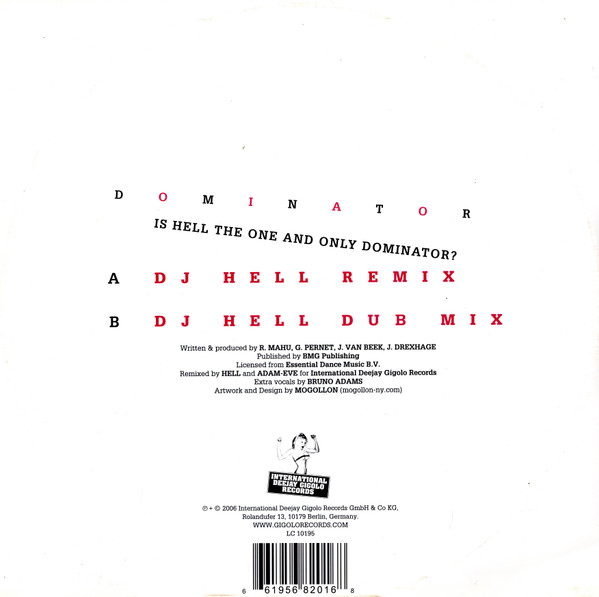 Human Resource - Dominator (DJ Hell Remix) | International Deejay Gigolo Records (GIGOLO 201) - 2