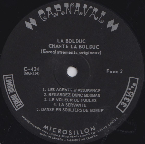 La Bolduc - La Bolduc Chante La Bolduc | Carnaval (C-434) - 4 La Bolduc - La Bolduc Chante La Bolduc | Carnaval (C-434) - 4