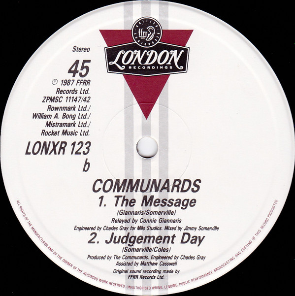 The Communards - You Are My World (New York 87 Remix) | London Records (LONXR 123) - 4
