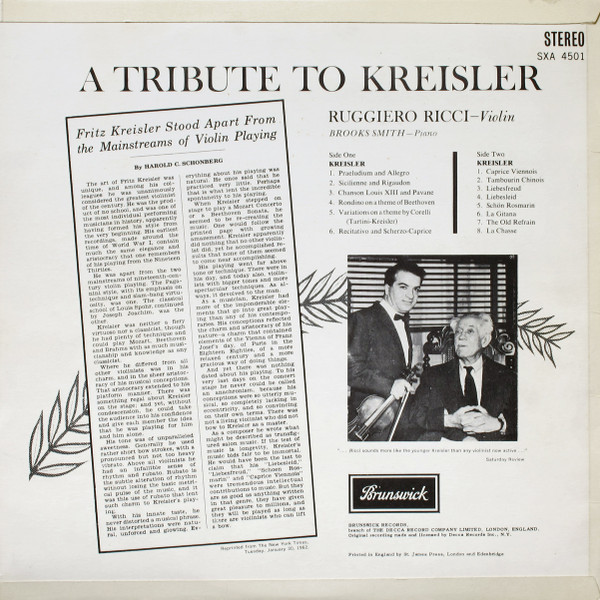 A Tribute To Kreisler
