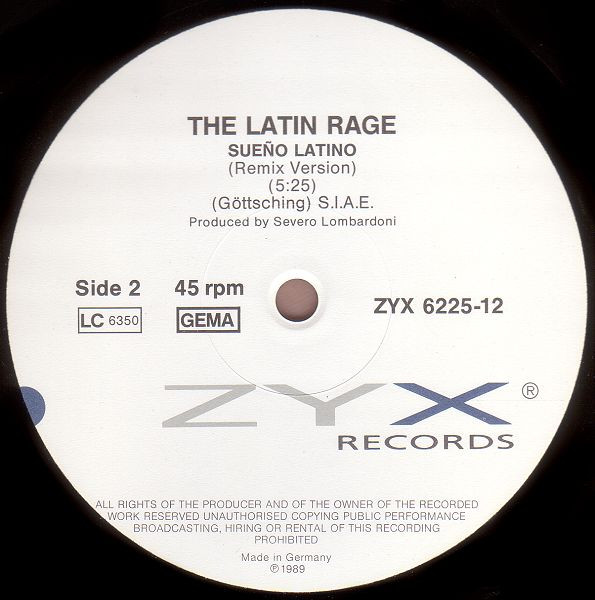 The Latin Rage - Esta Loca / Sueno Latino (Remix) | ZYX Records (ZYX 6225-12) - 4