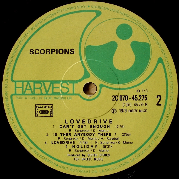 Scorpions - Lovedrive | Harvest (2C 070-45.275) - 4 Scorpions - Lovedrive | Harvest (2C 070-45.275) - 4