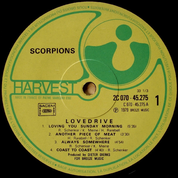 Scorpions - Lovedrive | Harvest (2C 070-45.275) - 3 Scorpions - Lovedrive | Harvest (2C 070-45.275) - 3
