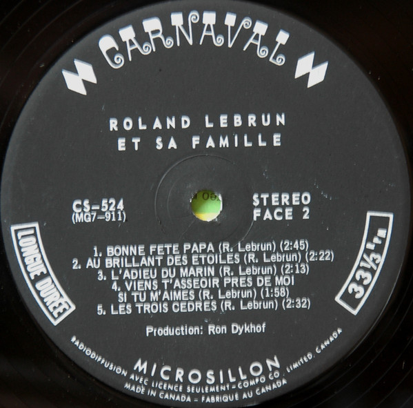 Roland Lebrun - Roland Lebrun Et Sa Famille | Carnaval (CS-524) - 4 Roland Lebrun - Roland Lebrun Et Sa Famille | Carnaval (CS-524) - 4