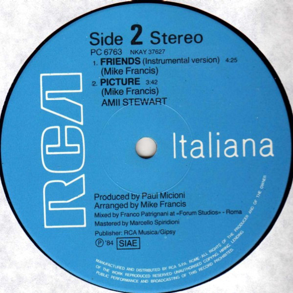 Amii Stewart - Friends (Extended Version) | RCA (PC 6763) - 4