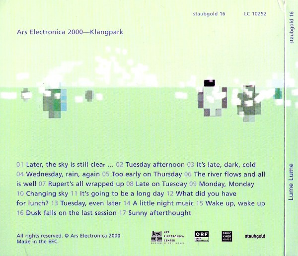 Alexander Balanescu , Isabella Bordoni , Rupert Huber , Sergio Messina , Siegfried Ganhör , to rococo rot - Lume Lume | Staubgold (staubgold 16) - 2 Alexander Balanescu , Isabella Bordoni , Rupert Huber , Sergio Messina , Siegfried Ganhör , to rococo rot - Lume Lume | Staubgold (staubgold 16) - 2