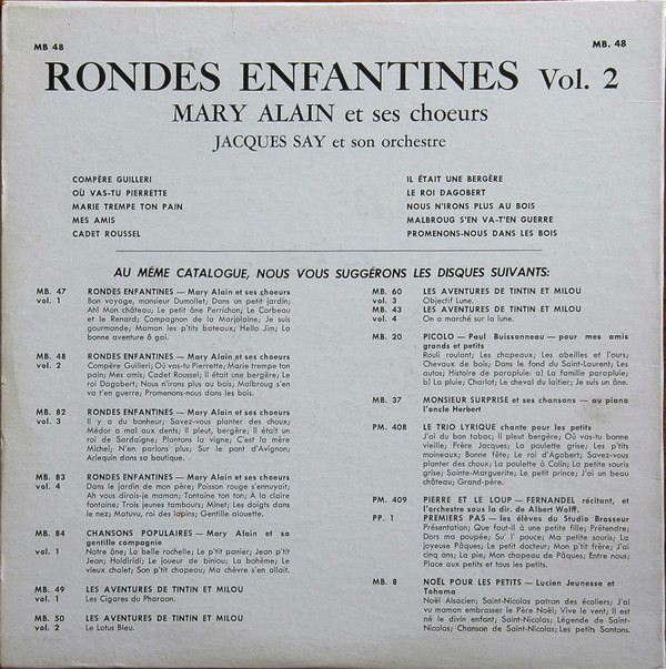 Mary Alain Et Ses Choeurs , Jacques Say Et Son Orchestre - Rondes Enfantines, Vol.2 | Disques London (MB.48) - 2 Mary Alain Et Ses Choeurs , Jacques Say Et Son Orchestre - Rondes Enfantines, Vol.2 | Disques London (MB.48) - 2