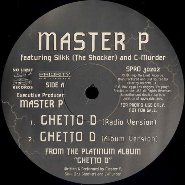 Master P - Ghetto D | No Limit Records (SPRO 30202) - main