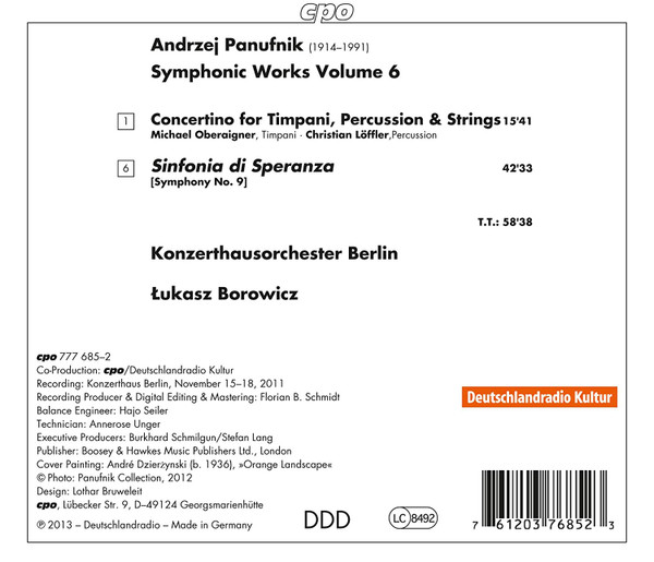 Speranza - Panufnik Edition Symphonic Works Vol. 6