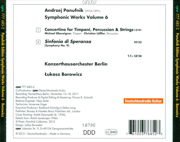 Speranza - Panufnik Edition Symphonic Works Vol. 6