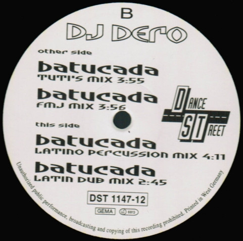 DJ Dero - Batucada | Dance Street (DST 1147-12) - 3 DJ Dero - Batucada | Dance Street (DST 1147-12) - 3