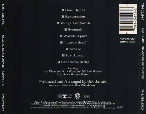 Bob James - Grand Piano Canyon | Warner Bros. Records (7599-26256-2) - 2 Bob James - Grand Piano Canyon | Warner Bros. Records (7599-26256-2) - 2