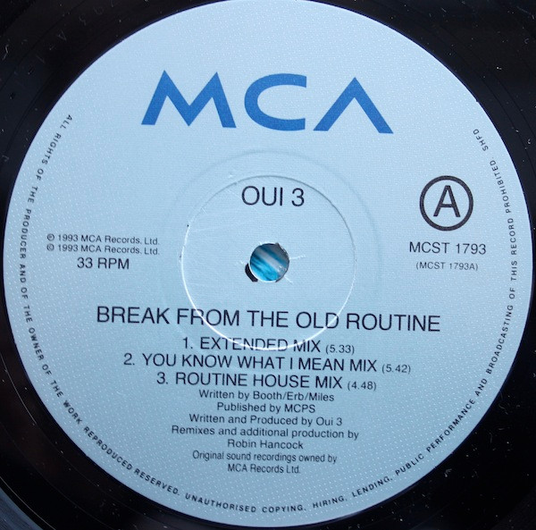 Oui 3 - Break From The Old Routine | MCA Records (MCST 1793) - 2