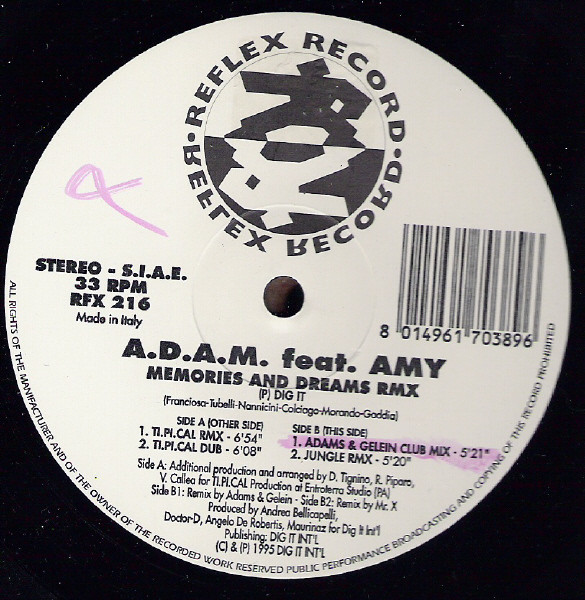 A.D.A.M. Featuring Amy - Memories And Dreams Rmx | Reflex Records (RFX 216) - 3 A.D.A.M. Featuring Amy - Memories And Dreams Rmx | Reflex Records (RFX 216) - 3
