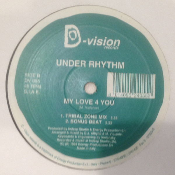Under Rhythm - My Love 4 You | D:vision Records (DV 055) - 4 Under Rhythm - My Love 4 You | D:vision Records (DV 055) - 4