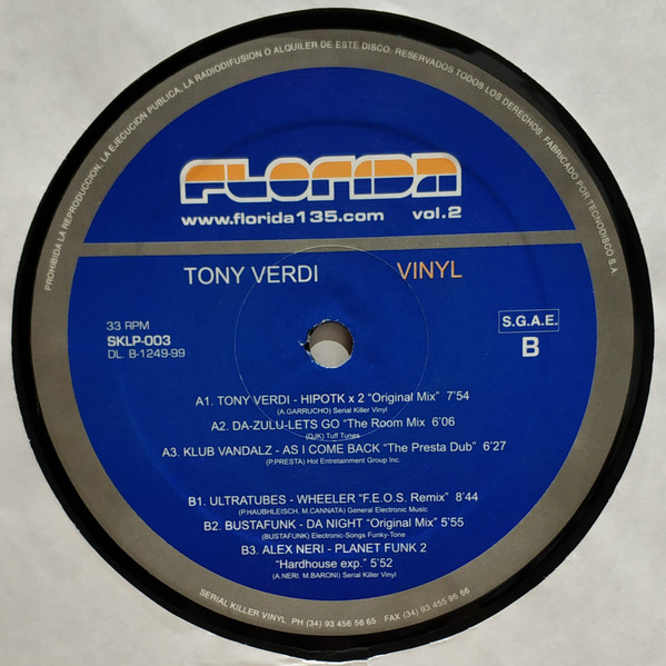 Tony Verdi & Francesco Farfa - Florida 135 Vol. 2 | Serial Killer Vinyl (SKLP-003) - 2
