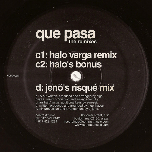 Nigel Hayes - Que Pasa (The Remixes) | Contrast Music (CONMUS003) - 5