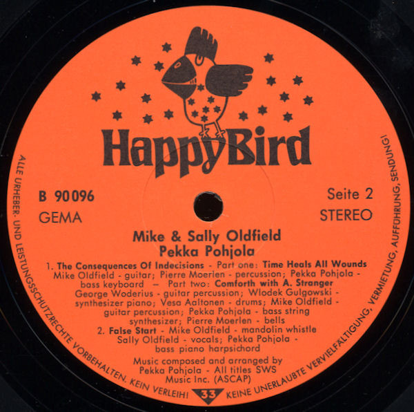 Mike Oldfield & Sally Oldfield , Pekka Pohjola - Mike & Sally Oldfield, Pekka Pohjola | Happy Bird (90096) - 4