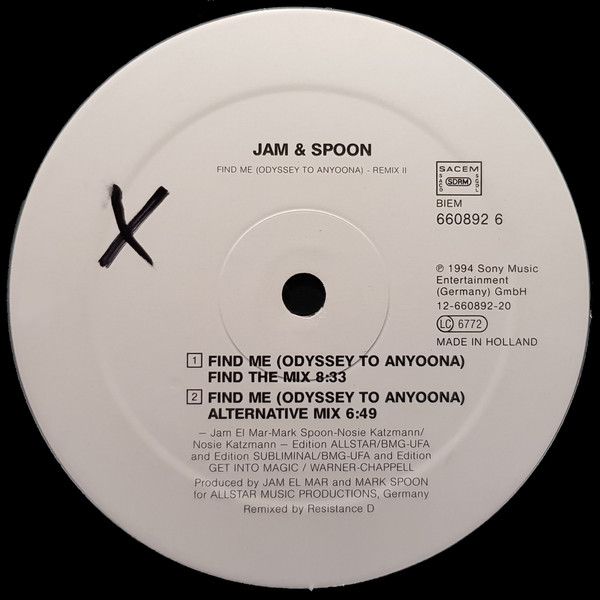 Jam & Spoon - Find Me (Odyssey To Anyoona) (Remix II) | JAM! (JAM 660892 6) - 2 Jam & Spoon - Find Me (Odyssey To Anyoona) (Remix II) | JAM! (JAM 660892 6) - 2