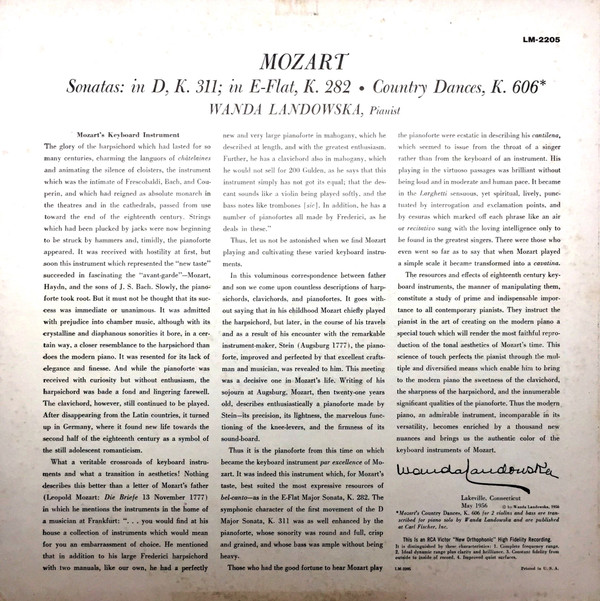 Sonatas | No. 4, In E-Flat, K. 282 | No. 9, In D, K. 311 | Country Dances, K. 606