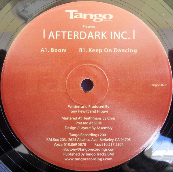 Afterdark Inc. - Boom / Keep On Dancing | Tango Recordings (TANGO 007) - 3