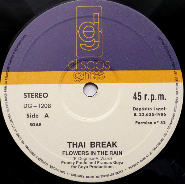 Thai Break - Flowers In The Rain | Discos Games (DG-1208) - 3