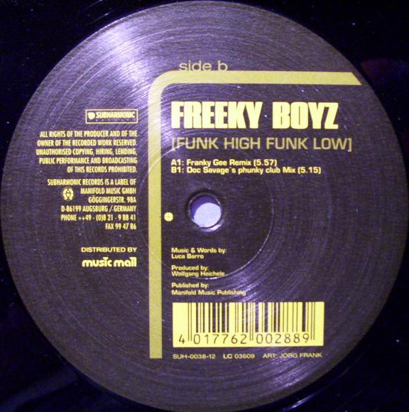 Freeky Boyz - Funk High Funk Low | Subharmonic Records (SUH 0038-12) - main Freeky Boyz - Funk High Funk Low | Subharmonic Records (SUH 0038-12) - main