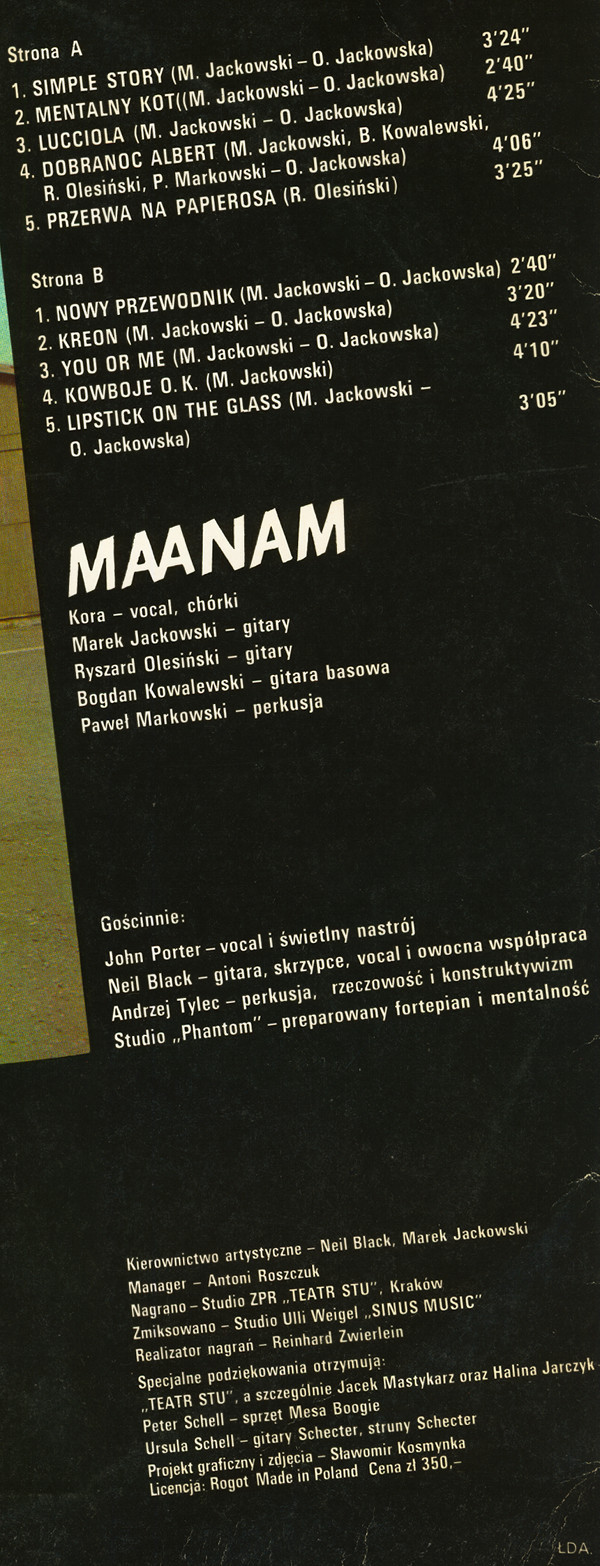 Maanam - Mental Cut | Polskie Nagrania Muza (SX 2221) - 3 Maanam - Mental Cut | Polskie Nagrania Muza (SX 2221) - 3