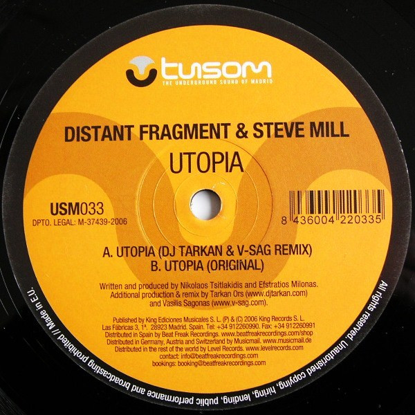 Distant Fragment & Steve Mill - Utopia | T.U.S.O.M. Recordings (USM033)