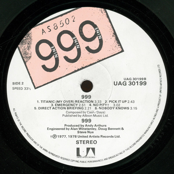 999 - 999 | United Artists Records (UAG 30199) - 4 999 - 999 | United Artists Records (UAG 30199) - 4
