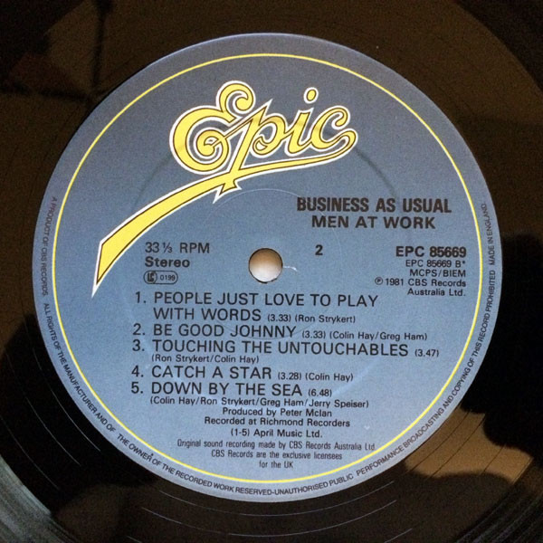 Men At Work - Business As Usual | Epic (EPC 85669) - 4 Men At Work - Business As Usual | Epic (EPC 85669) - 4