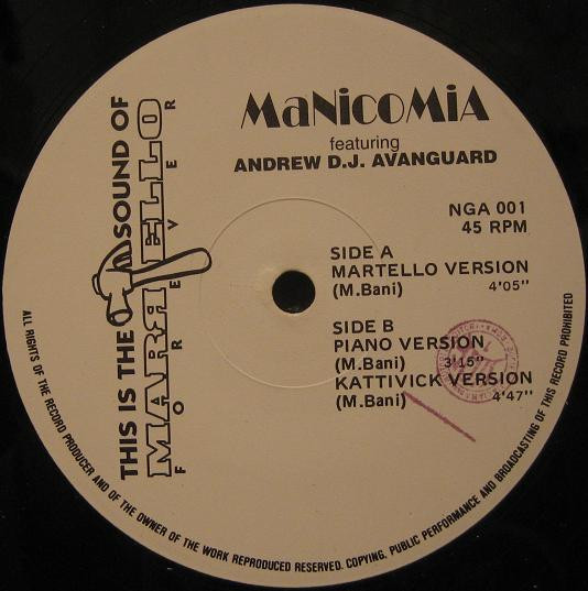 Manicomia Featuring Andrew D.J. Avanguard - This Is The Sound Of Martello Forever | Not On Label (NGA 001) - 3 Manicomia Featuring Andrew D.J. Avanguard - This Is The Sound Of Martello Forever | Not On Label (NGA 001) - 3