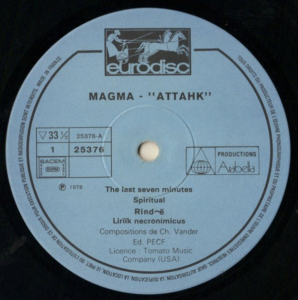 Magma - Attahk | Eurodisc (913 213) - 3