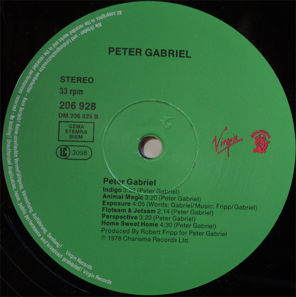 Peter Gabriel - Peter Gabriel | Virgin (206 928-270) - 4