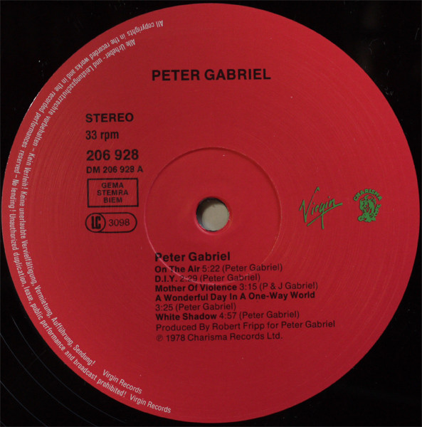 Peter Gabriel - Peter Gabriel | Virgin (206 928-270) - 3