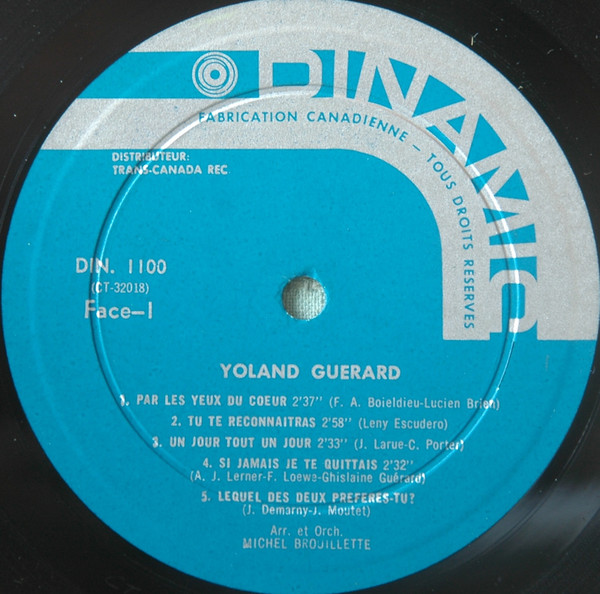 Yoland Guérard - Yoland Guérard No.1 | Dinamic (DIN-1100) - 3 Yoland Guérard - Yoland Guérard No.1 | Dinamic (DIN-1100) - 3