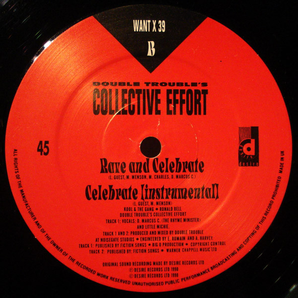 Double Trouble - Rave & Celebrate | Desire Records (WANT X 39) - 4