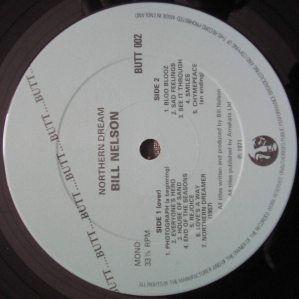 Bill Nelson - Northern Dream | Butt (BUTT 002) - 4 Bill Nelson - Northern Dream | Butt (BUTT 002) - 4