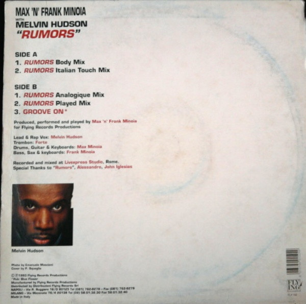 Max 'N' Frank Minoia With Melvin Hudson - Rumors | Flying Records (FLY 152) - 2 Max 'N' Frank Minoia With Melvin Hudson - Rumors | Flying Records (FLY 152) - 2