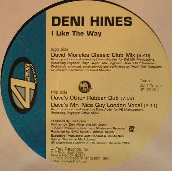 Deni Hines - I Like The Way | 4 Play Records Inc. (4P 1018-1) - main Deni Hines - I Like The Way | 4 Play Records Inc. (4P 1018-1) - main