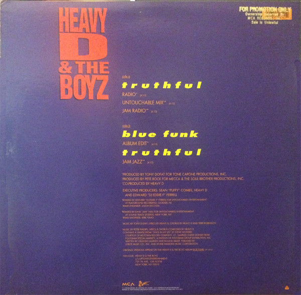 Heavy D. & The Boyz - Truthful | Uptown Records (UPT12-54614) - 4 Heavy D. & The Boyz - Truthful | Uptown Records (UPT12-54614) - 4