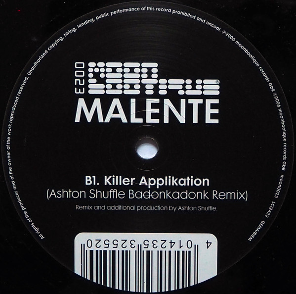 Malente - Killer Applikation | Moonbootique Records (moon0023) - 2 Malente - Killer Applikation | Moonbootique Records (moon0023) - 2